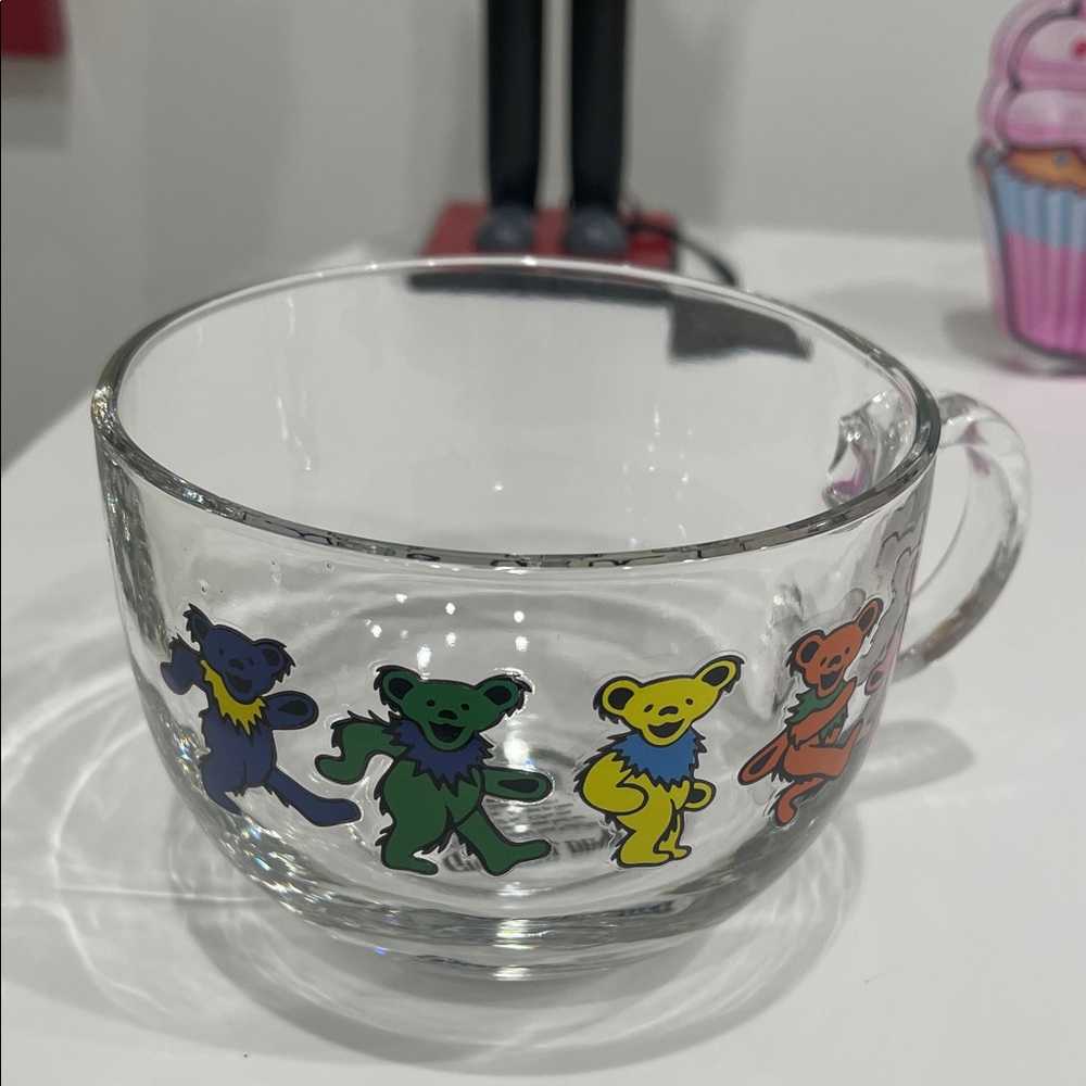 Grateful Dead Dancing Bears Glass Mug